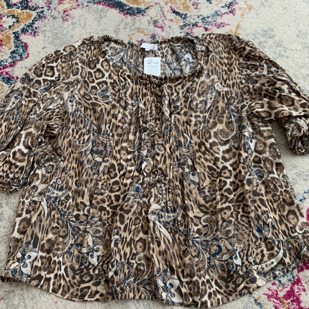 Leopard paisley blouse